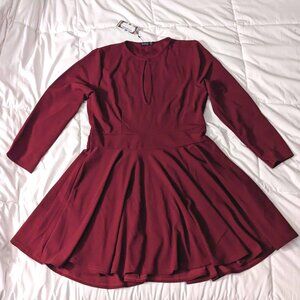 NWT Boohoo Keyhole Long-sleeve Dress, 2X